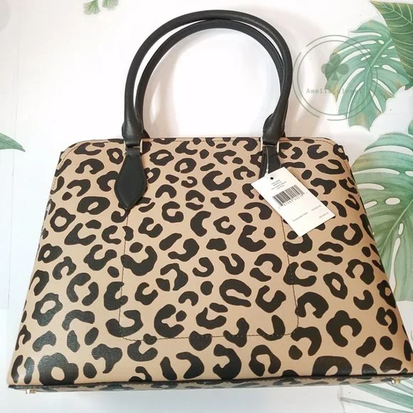 Kate Spade Darcy Leopard Cheetah Large Satchel NWT Gift Holiday Valentine Day - Picture 7 of 10